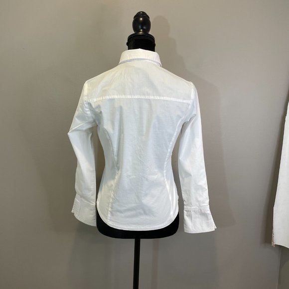 DCC Missy White Button Down Shirt sz M Super Cute - Picture 2 of 6